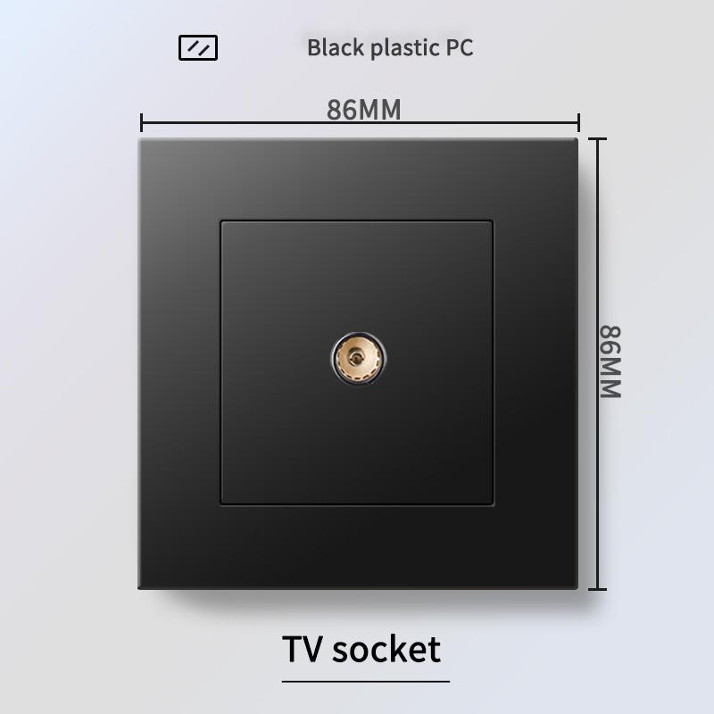 13A British Standard Socket with USB & Type-C Fast Charging, Light Switch, Black Panel for Hong Kong & Macau