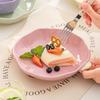 Household Ceramic Plate 9.5 Inch Cream Wind Splicing Binural Dessert Dishes High Aesthetic Underglazed Colour Dining Tableware