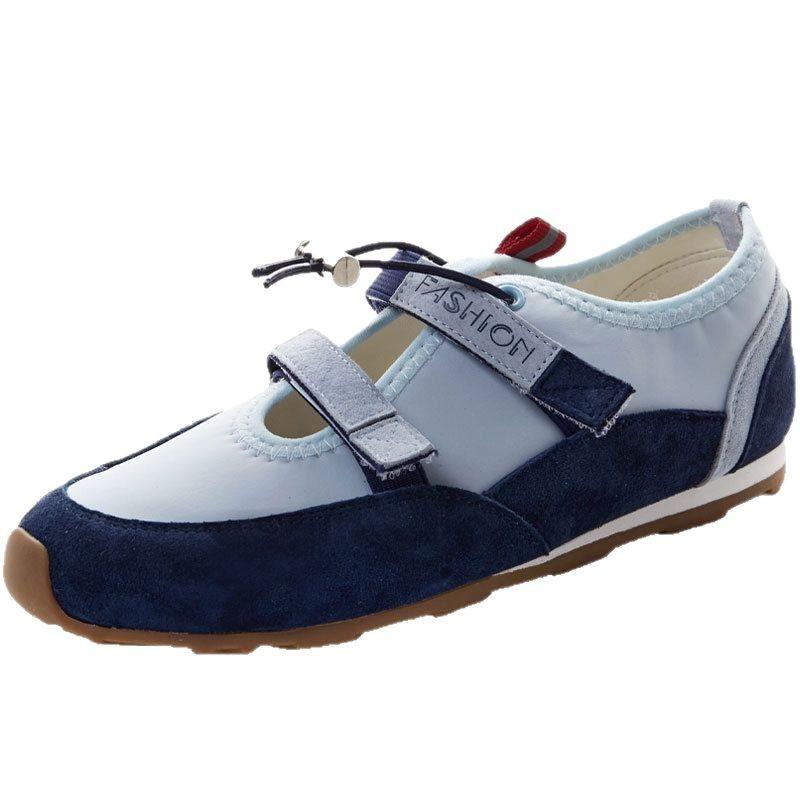 Scarpe Mary Jane con Velcro da donna primavera ed estate nuove in pelle traforata scarpe da ginnastica tedesche bocca bassa non stancano i piedi scarpe casual