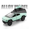 1/32 Tesla Cyber the Truck Pickup Alloy Camping RV Car Model Diecasts Metal Toy Van Motorhome Touring Car Model Sound Light Kids Gifts