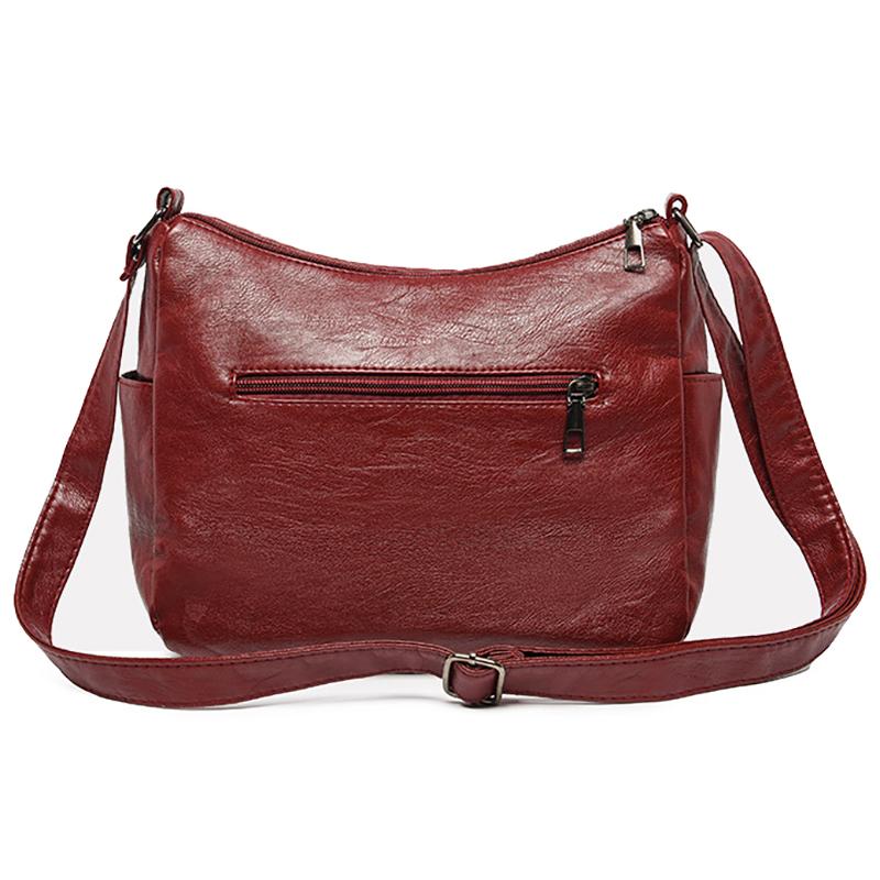 Retro PU Bag Large-capacity Middle-aged Mother Bag Lightweight Leisure Messenger Bag
