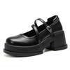 Warrior British Style Small Leather Shoes Fashion Trend Comfortable Breathable Simple Casual Square Heel Mary Jane Shoes 7Cm WXP(WZ)-228301