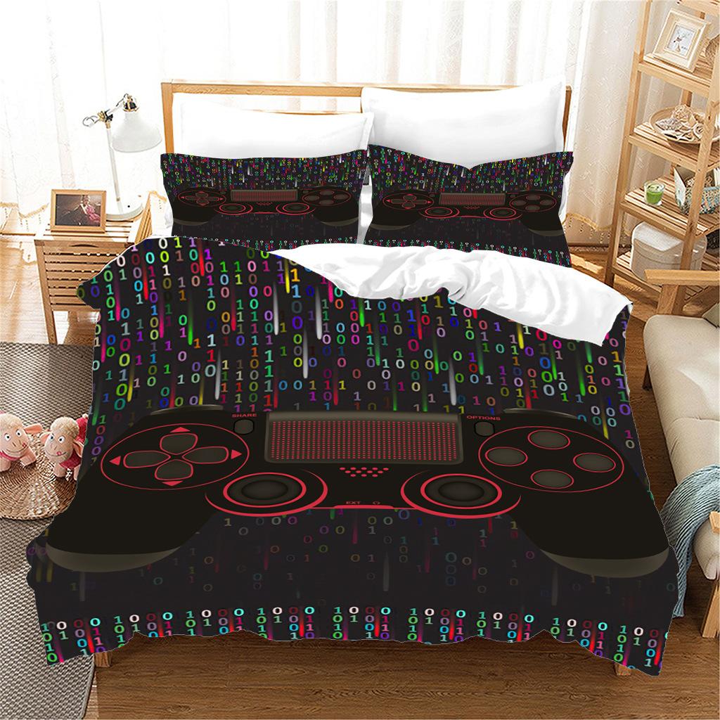 Gamepad Printing Three-Piece Digital Printing Quilt Cover Pillowcase Sheet