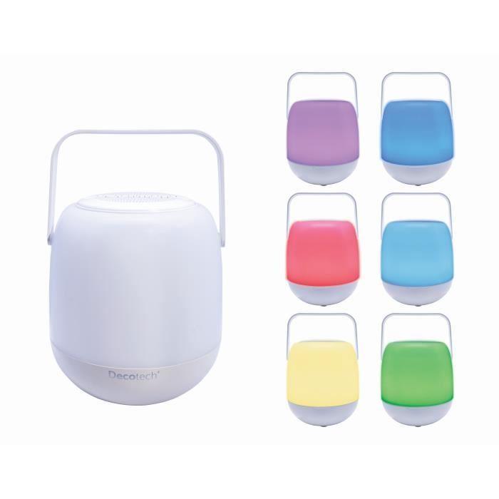 Enceinte Portable - Decotech - Effets Lumineux - Couleur Blanche - Sans Fil