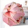 1 stk Ballerina Blomster Tema Høj Kvalitet Paraply, Automatisk Åbning og Lukning Paraply, Multifunktionel Paraply G0811048