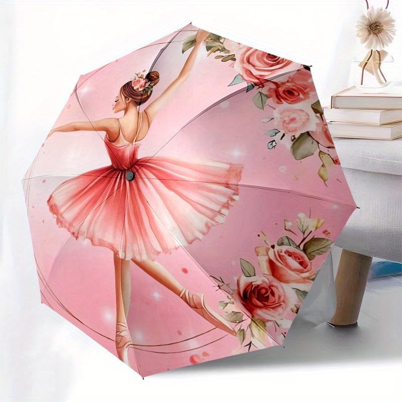 1pc BallerinaFloral Themed High-quality Umbrella,Automatic Opening and Closing Umbrella,Multi-functional Umbrella G0811048