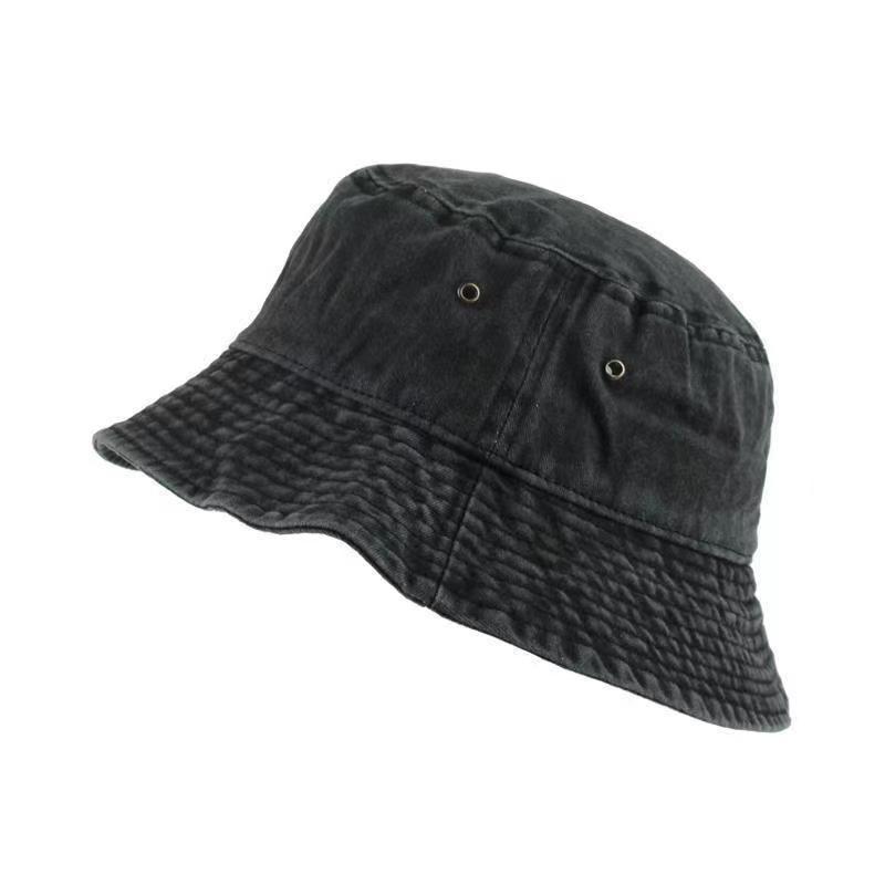 Stonewashed Cotton Bucket Hat Sun Protection Breathable Beach Holiday Fisherman Hats Casual Caps