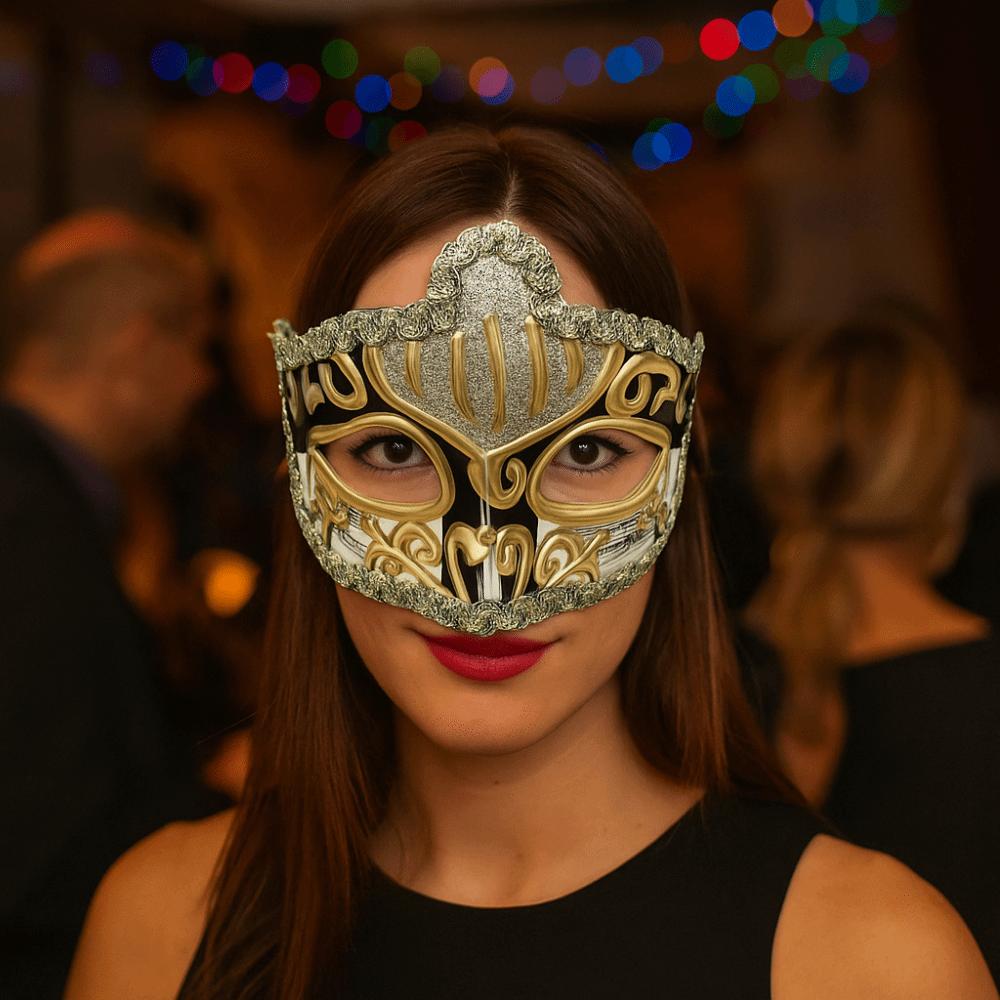 Halbgesichts-Glitzermaske Plastik Venedig Maske Einfache Halloween-Masken Männer