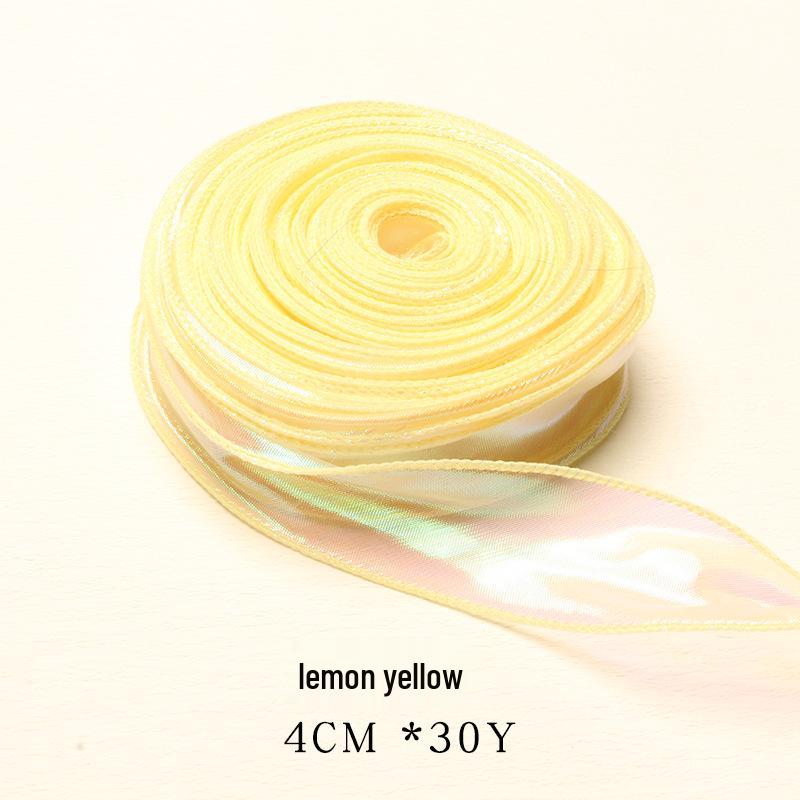 Coreless Iridescent Fishtail Satin Ribbon for Bouquet Packaging