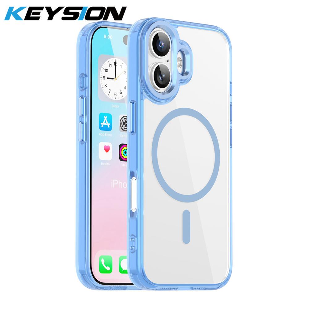 KEYSION Stoßfestes Transparentes Case für MagSafe für iPhone 17 17 Air Weiches TPU+PC Magnetisches Kabelloses Laden Telefon HD Klare Hülle
