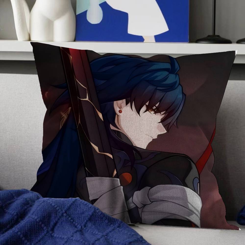 Honkai Star Rail Character Blade Cushion Cover Polyester Sofa Cushions Decorative Throw Pillows Home Decoration Pillowcover