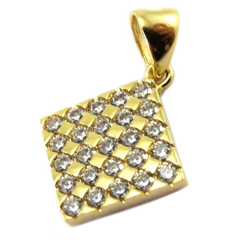 Les Trésors De Lily [P2308] - Pendentif plaqué or 'Sissi' blanc doré - 13x13 mm