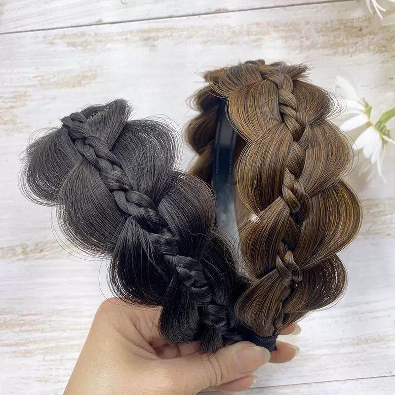 Wide Edge Fishbone Braided Headband Wig – Covers Hairline & High Skull Top