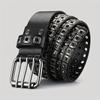 Retro Square Rivet Men'S Belt With Double Row Needle Buckle Women'S Belt Hip-Hop Rock Punk Y2k Style Jeans Men'S And Women'SBelt