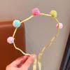 2026 Spring-Summer Girls' Hair Hoops & Bands: Mesh Balls, Plaid Pattern,Bright,Ideal for Braids, Energetic Teen Hair Accessories