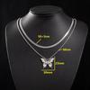 Unisex Gothic Insect Butterfly Pendant Double Layer Necklace - Non-fading Hip Hop Sweater Chain for Autumn and Winter