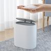 1pcs Bathroom Trash Can Household Press Type Garbage Can With Lid Plastic Basket Kitchen Garbage Bin