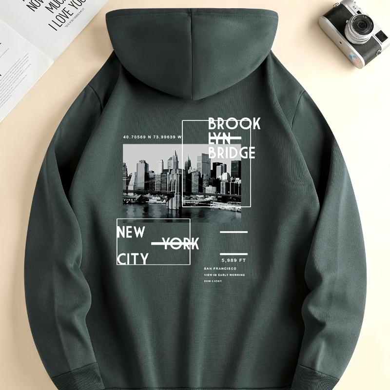 

Water-Resistant Coating & Breathable, Men s Hooded Sweatshirt, Great for Rainy Commutes & Outdoor Events XXL чорний