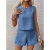 Women's Solid Color Simple Fashion Casual Sleeveless Top and Shorts Set