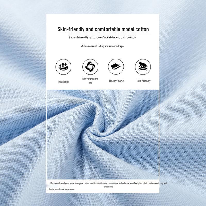Kids' Light Blue Polo Shirt - Pure Cotton, Navy Blue Lapel, Short Sleeve, Summer Elementary School Uniform