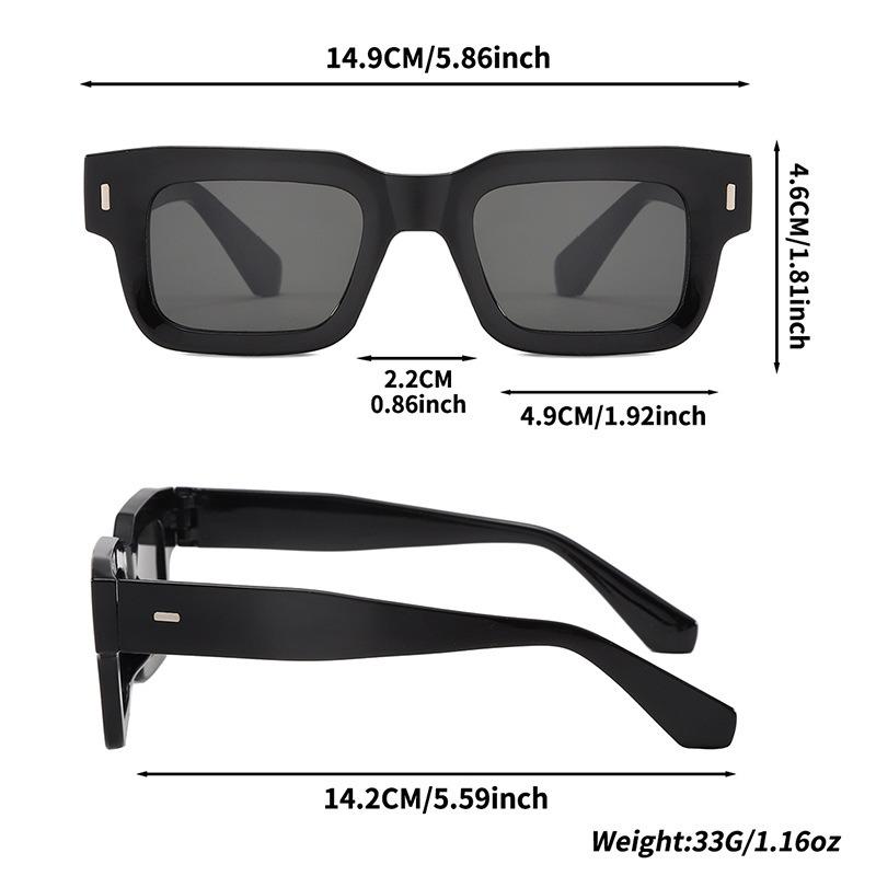New Women's Rice Nail Square Sunglasses Retro UV400 Eyewear Trendy Sunshade Shades Personalized Eyeglasses
