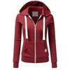 Dames Slim Sweatshirt met Rits en Capuchon Effen Kleur Sportjas Lente Herfst Persoonlijkheid
