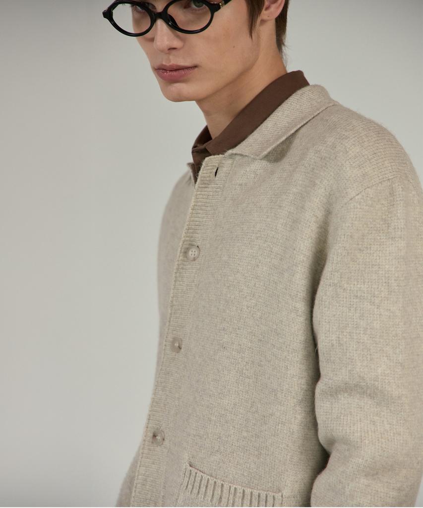 Mindbridge [Air Wool] Alpaca Collar Oversized Cardigan - 2 Colors