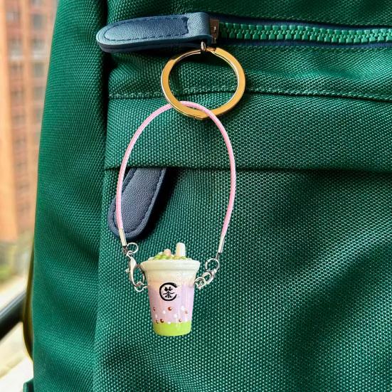 Miniature Bubble Tea Cup Hair Clip Accessory DIY Creamy Epoxy Doll Jewelry Attachment Decorative Component Pendant