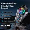 Bluetooth Y12 Pro Motorcycle Helmet Intercom IP56 Waterproof 300m Range CVC Noise Reduction