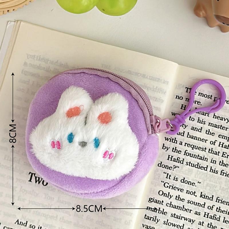 Cartoon Rabbit Bear Chicken Frog Plush Coin Purse Pouch Animal Wallet Children Zipper Coin Bag  Earphone Storage Bag