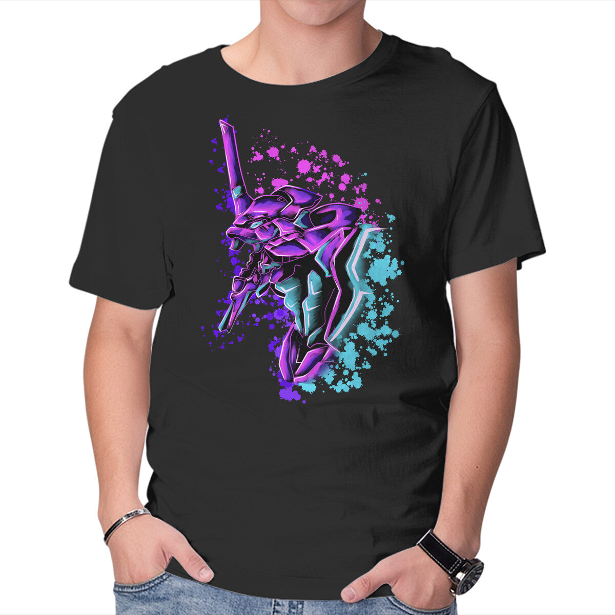 Unisex Crew Neck T-Shirt One Mecha Graphic Short Sleeve Casual Tee XL