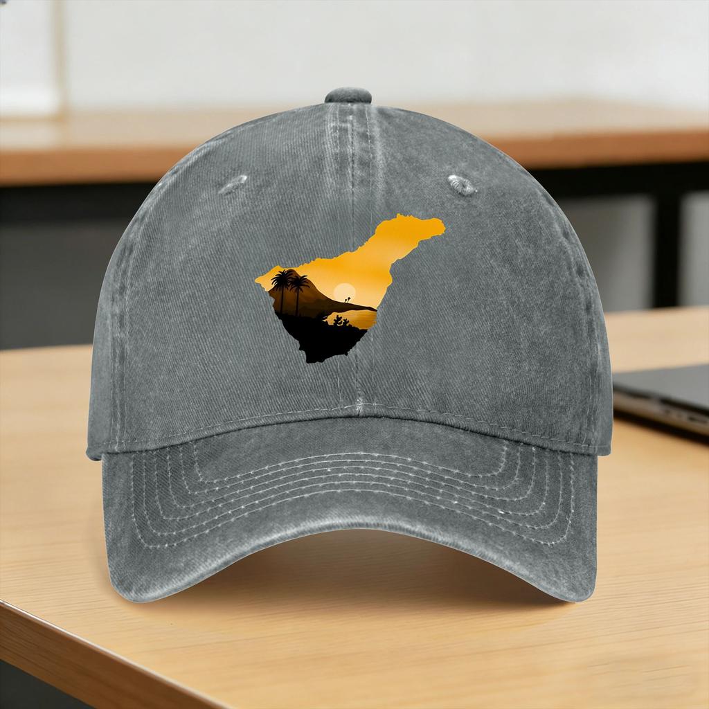 Summer Tenerife Flag Baseball Cap Sun  Dropshipping Print Washed Hip Hop Hats Women Unisex Vintage Hunting Camping Snapback Cap