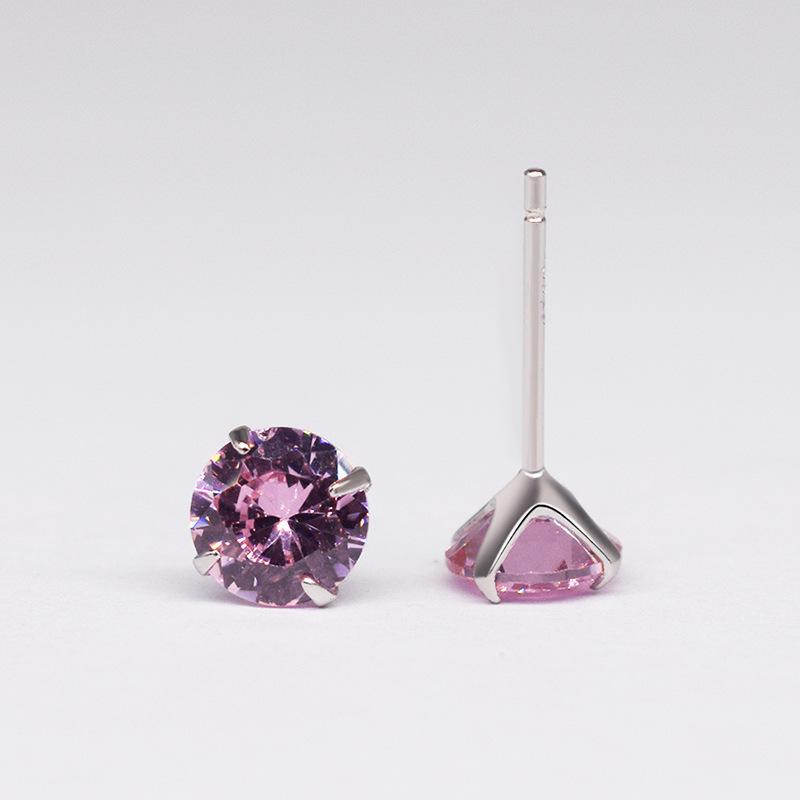 925 Sterling Silver Zircon Birthstone Earrings for Women – Simple Crystal Design