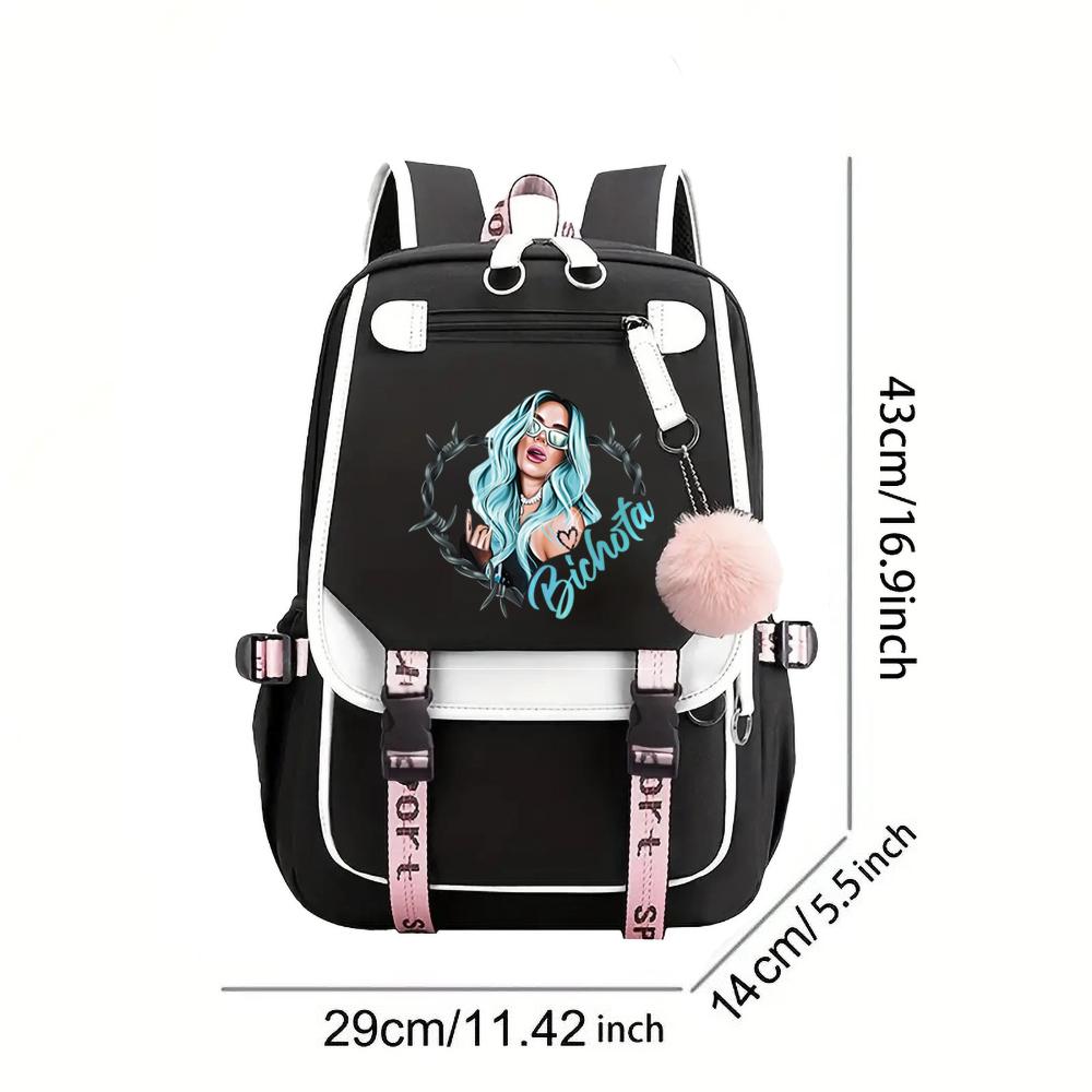 Hot Karol G Bichota Music Album Backpack Plush Schoolbag  Funny Unisex Y2K Aesthetic Manana Sera Bonito Backpack