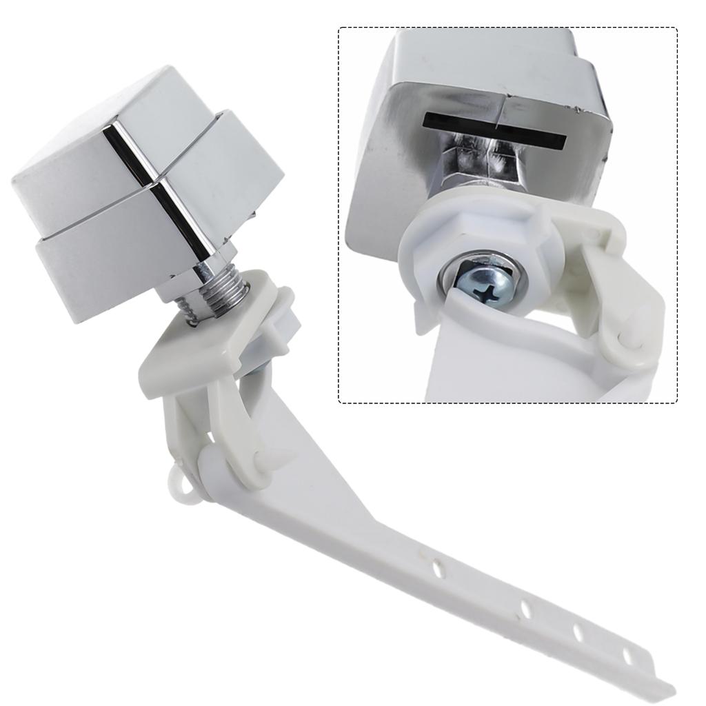 Toilet Flush Lever Handle Side Push Button Toilet Tank Handle Replacement Universal Flush Side Wrench Switch Square Side Button