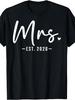 Mrs Est 2026 Just Married Couple Wedding Party Mr Mrs Bride T-Shirt