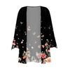 Women's Fashion Loose Casual Printed Seven-Part Sleeve Button Down Blouse Cardigan Top
