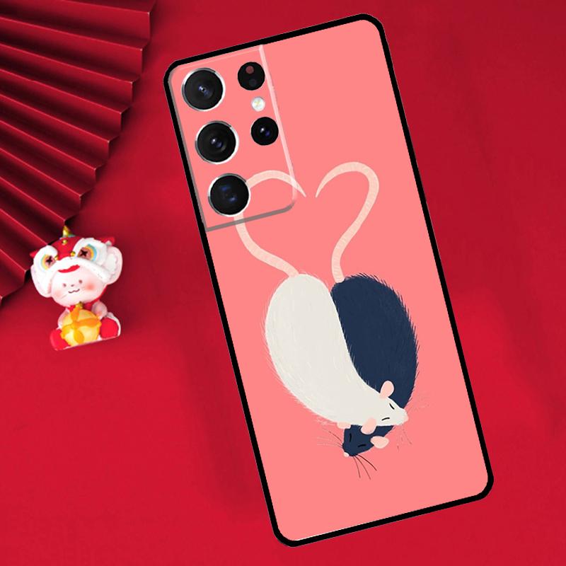 

Mouse Rat Case For Samsung Galaxy S24 S26 Ultra S21 S22 S20 S23 S25 Ultra Plus S10 S25 FE Cover Funda Galaxy S24Ultra
