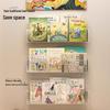 Punch-Free Wall-Mounted Acrylic Bookshelf: Transparent Aisle Door Rear Shelf for Children's Picture Books