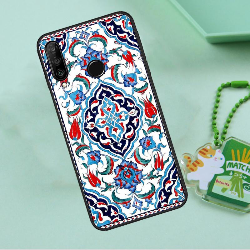 Ancient Floral Tiles For Huawei Nova 8i 11i 12i 12s 9 10 SE Y90 Y60 Y70 Y72 Y61 Y91 P20 P30 P40 Lite P60 Pro Case