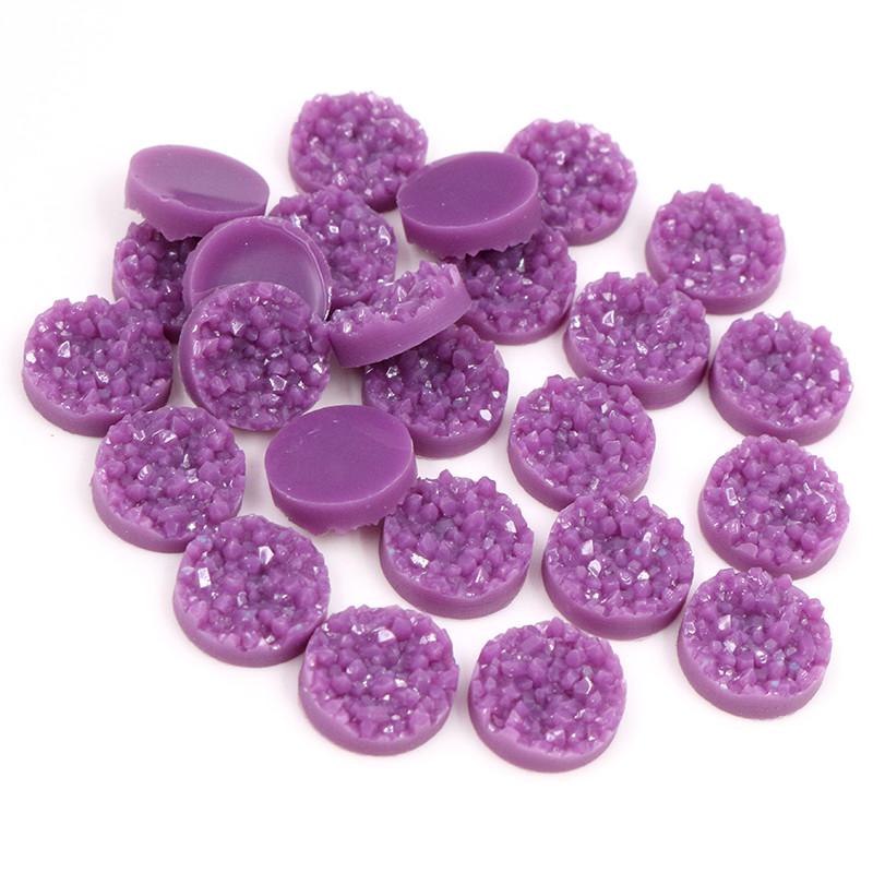 Neue, farbenfrohe 8/10/12 mm große, flache Naturharz-Cabochons (40 Stück) für Armbänder, Ohrringe und DIY-Schmuckherstellung