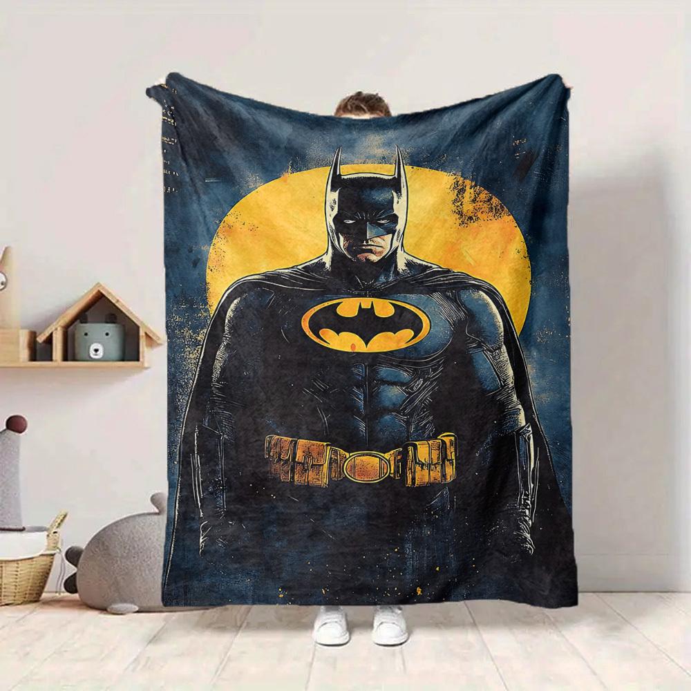 1pc Batman Flannel Throw Blanket - HD Printed Lightweight Soft Warm All-Season Blanket for Sofa, Bed, Travel, Camping 144