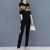 Fashionable Casual Spring and Autumn Korean Style Loose Summer Sweatshirt Two-piece Sportswear Suit for Women