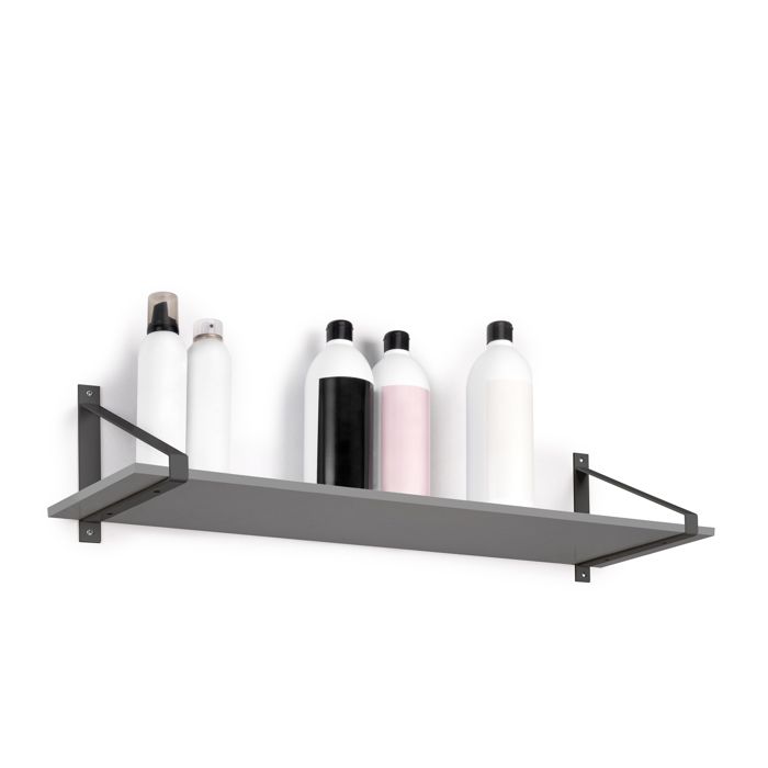 Supports pour étagères - emuca - triangulaires - acier - peint en noir - capacité 30 kg