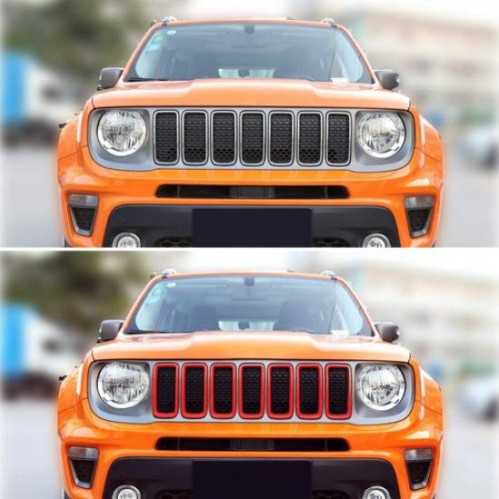 - Jeep Renegade Front Grill Grille Erts | Red | Easy Tallation | 1 Year Manufacturer Warranty Car Exterior Accessories