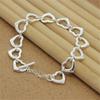 925 Sterling Silver Bracelet Cute Heart Chain Bracelet For Woman Party Charm Jewelry Gift