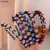 Flower Headwear Fashion Jewelry Headband Hair Accessories Rhinestone Hair Hoop Bangs Clip