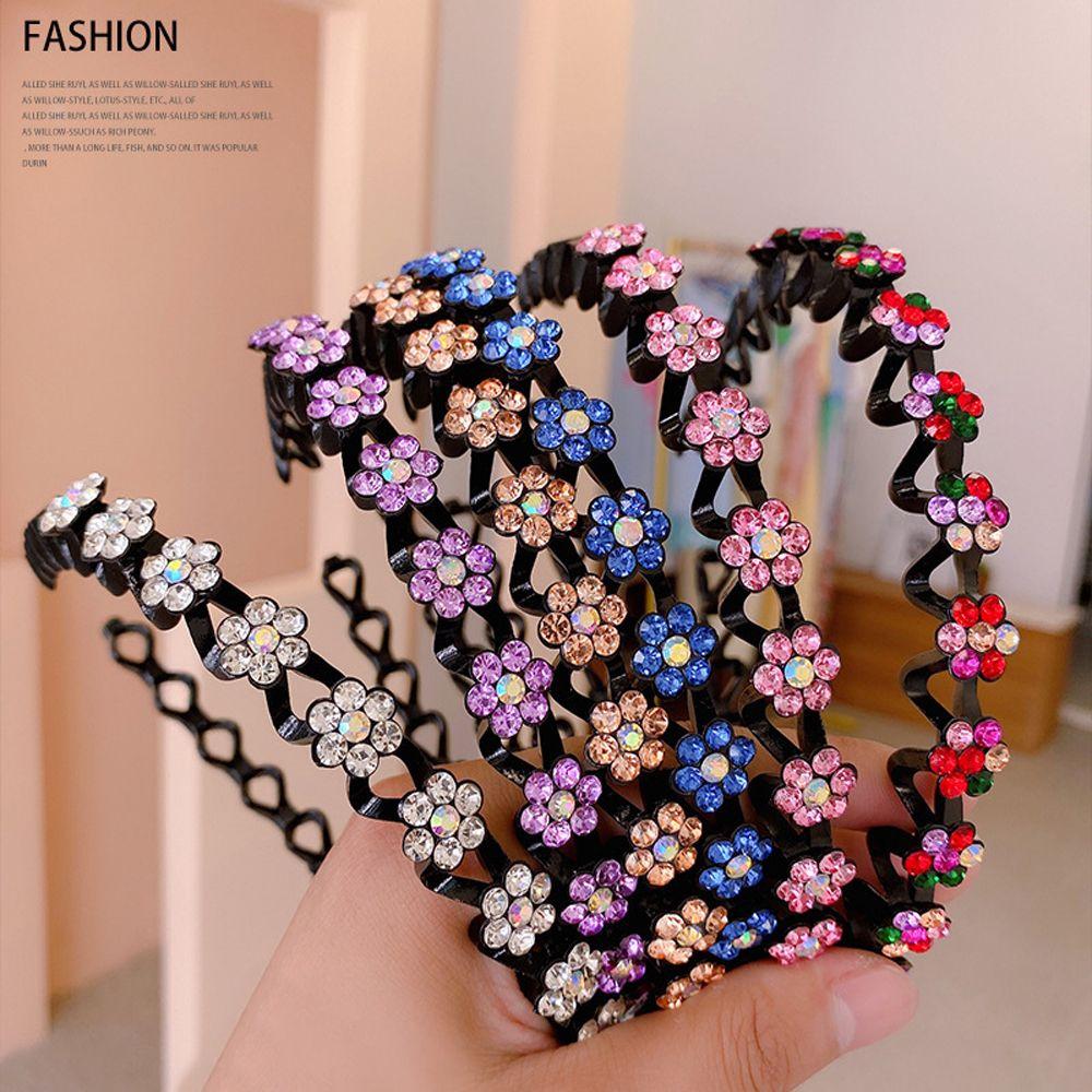 Flower Headwear Fashion Jewelry Headband Hair Accessories Rhinestone Hair Hoop Bangs Clip