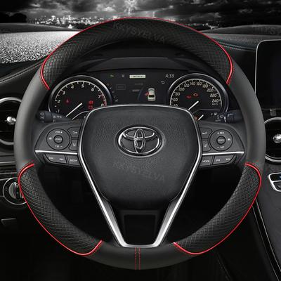 Car Steering Wheel Cover Leather 38cm For Corolla Fortuner Sequoia Auris Avensis YARIS Vios Celica 86 Rav4 4Runner C-HR