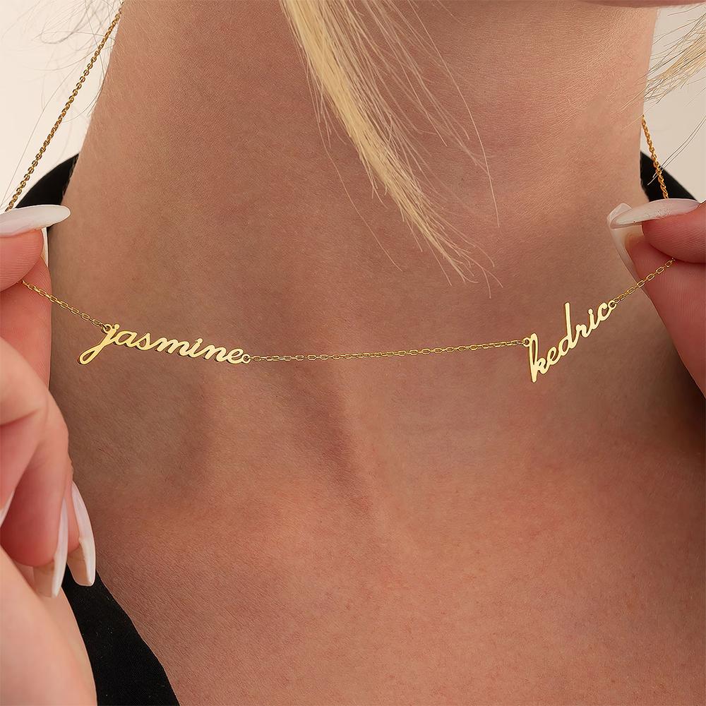 Custom Multi-Name Family Necklace Multiple Nameplated Personalized Charm Name Necklace Family Names Mama Jewelry Gift For Her